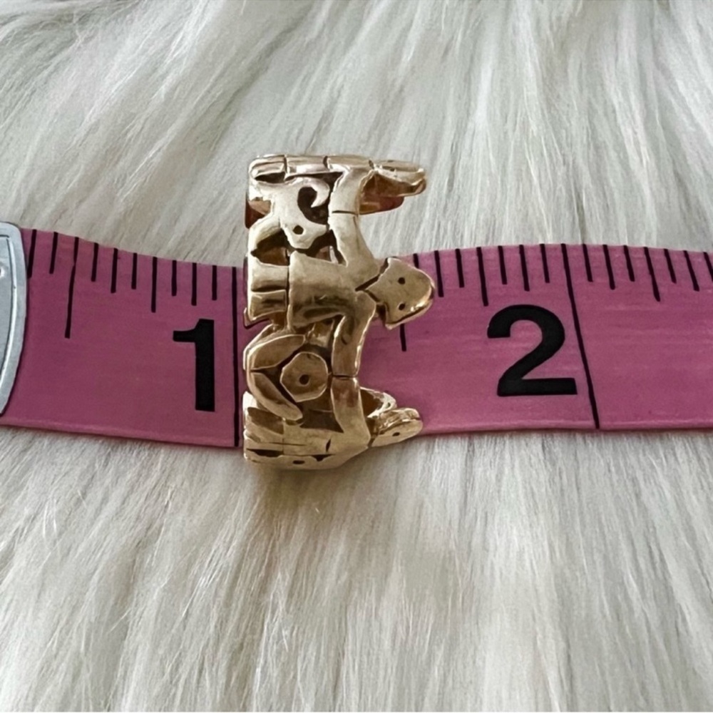 James Avery 14k gold paper dolls boys girls holding hands wide band retired - Picture 9 of 13